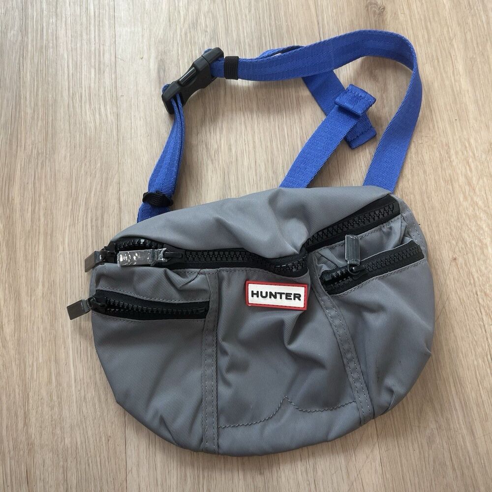 Hunter Bumbag Fanny Pack Gray Blue Canvas Adjustable‎ Strap Travel Hike